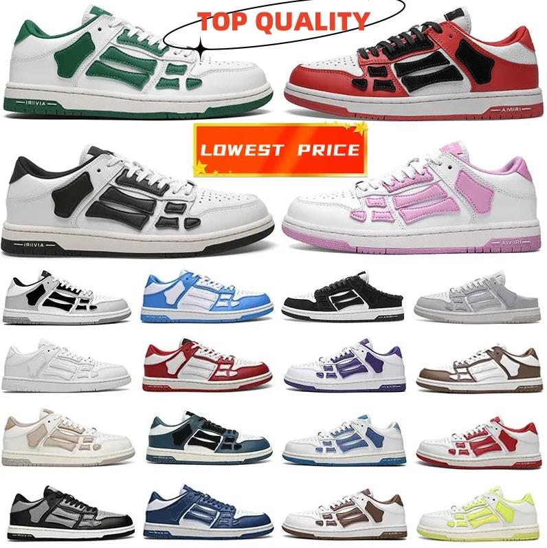 shoes skel top low casual skelet bones runner skeleton ami women men sports retro sneakers black white genuine leather lace up amirily amirirshoe XGIB