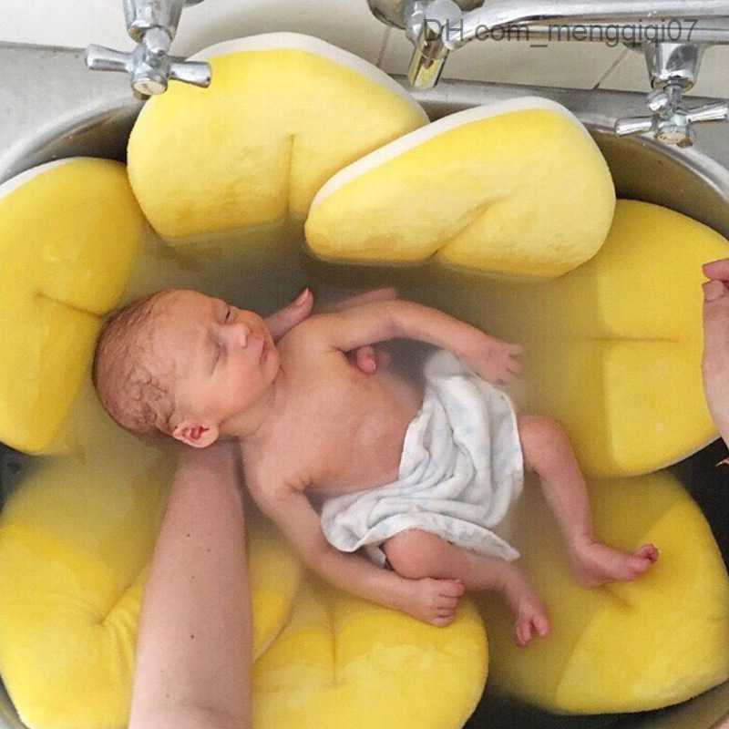 Bathing Tubs Seats Sunflower Baby Bath Pad Newborn Bath Pillow Shower Folding Baby Bath Chair Pet Pad Bath Support essence Z230817