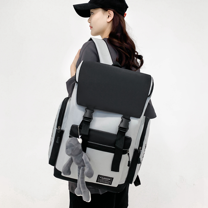 School Bags Large Capacity Waterproof Men Backpack Trendy Pendant Bag for Girls Outdoor Leisure Travel Backpacks Student Bookbags 230817