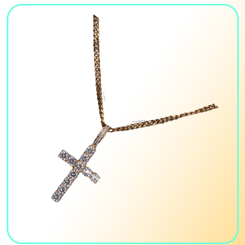 Iced Out Zircon Pendant With 4mm Tennis Chain Necklace Set Men's Hip hop Jewelry Gold Silver CZ Pendant Necklace