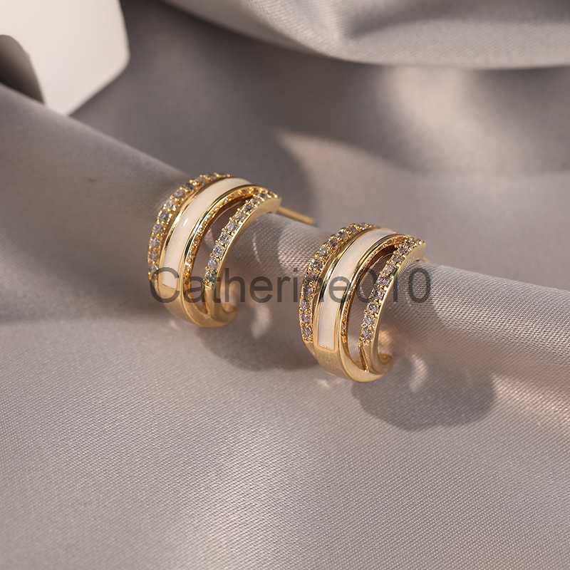 Charm 2023 New Fashion Trend Unique Design Elegant Delicate Zircon Layered Shell Earrings Women Jewelry Party Premium Gifts Wholesale J230817