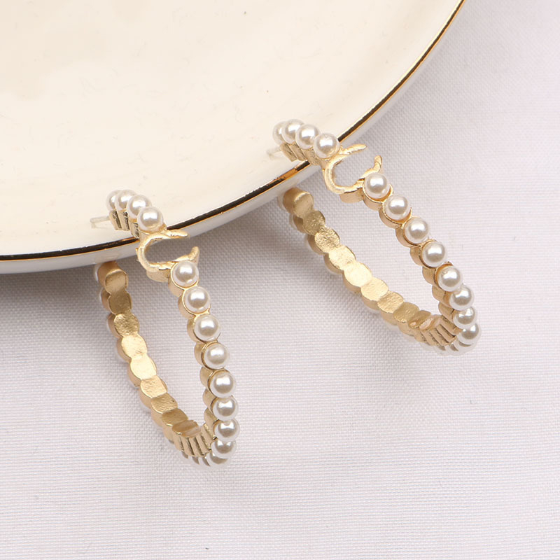 Gold Sier Plated Designer Stud Earrings for Women Fashion Brand Letter Classic Loves Earring Ear Loop Drop Wedding Jewelry Gift