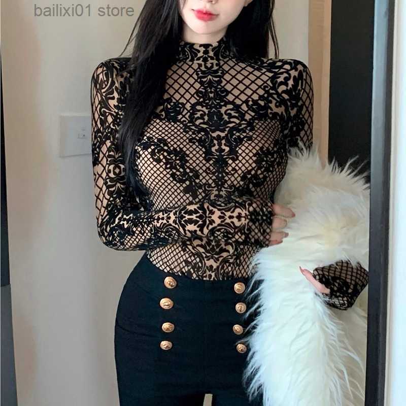 Women's Jumpsuits Rompers Ficusrong Summer Chic Streetwear Flocking Slim Bodysuit Women Sexy Backless Rompers Female Fashion Korean Bodycon Jumps