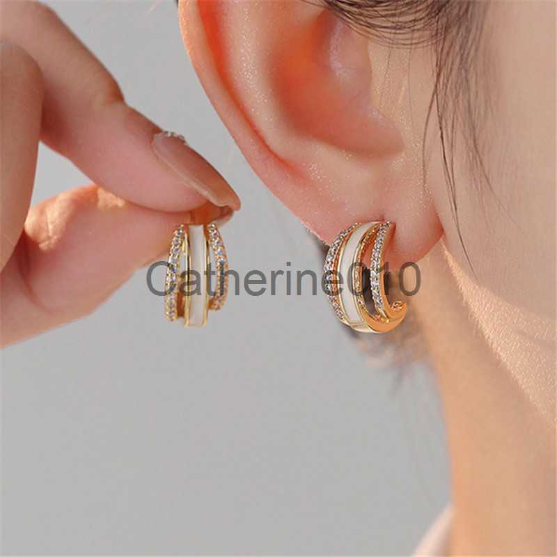 Charm 2023 New Fashion Trend Unique Design Elegant Delicate Zircon Layered Shell Earrings Women Jewelry Party Premium Gifts Wholesale J230817