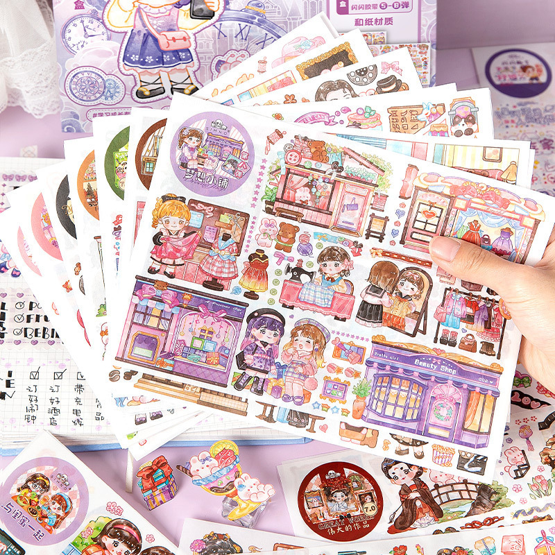 Other Decorative Stickers Mr Paper Kawaii Cartoon Characters Theme Handbook DIY Goo Card Material Decoration Cute Stationery Supplies 230816