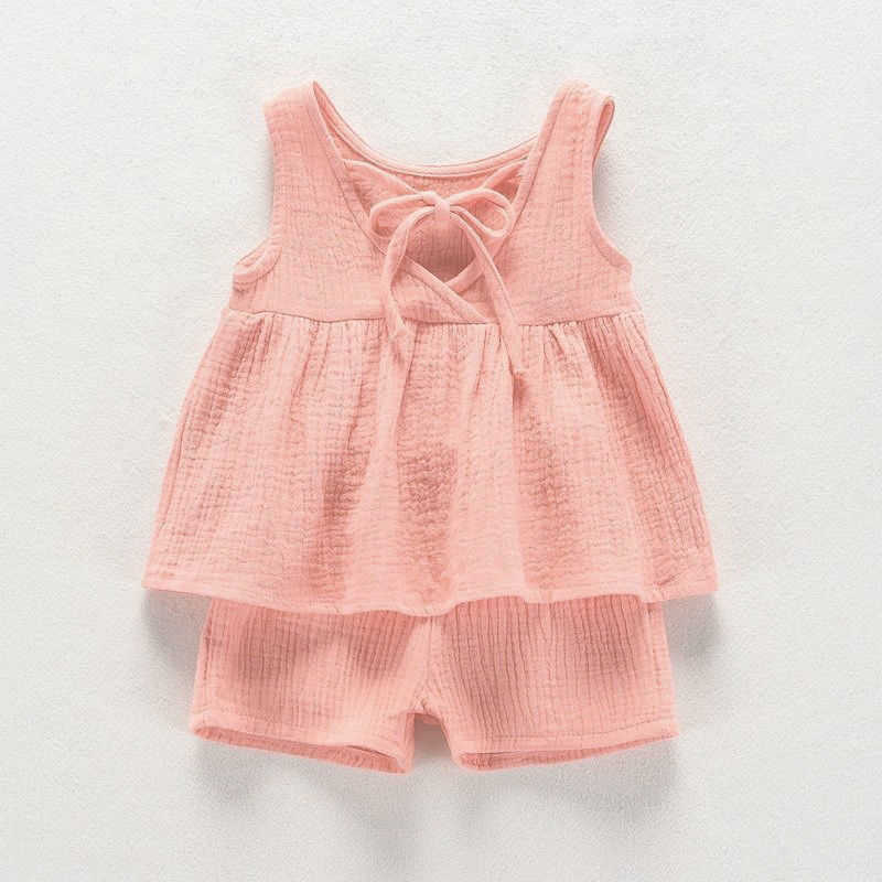 Girl's Dresses Baby Girls Outfits Clothes Summer Cotton Sleeveless Vest Dress Shorts Shirt Suits Fashion Top+Trousers Sets 2pcs 0-4T M R230816