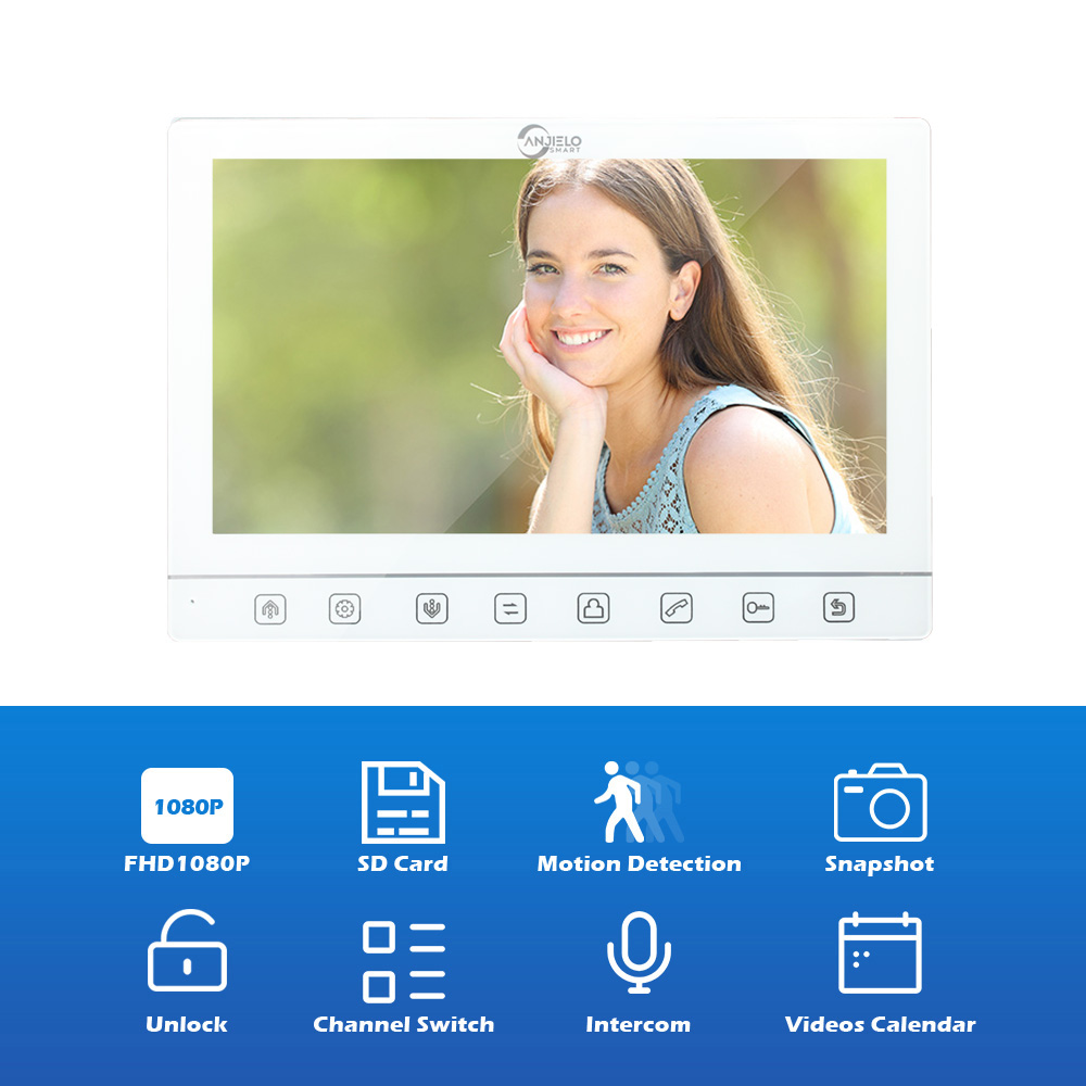 Latest Touch Button 7 inch Screen 1080P with Door bell Camera Night Vision Motion Detection Video Doorphone For Home Villa Apartment