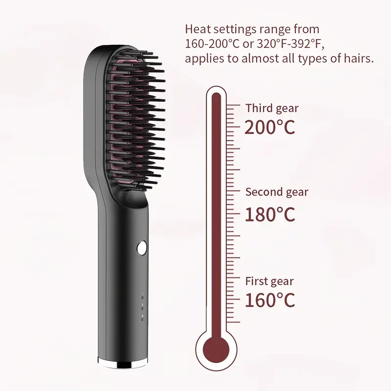 Multifunctional Beard Straightening Comb Ionic Hair Straightener Brush
