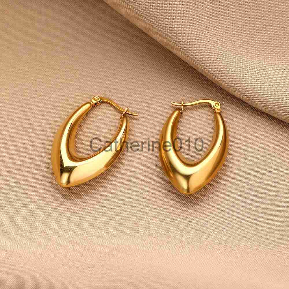 Charm IPARAM Stainless Steel Geometric Hoop Earrings for Women Men Classic Small Large Circle Earrings Punk Hip Hop Fashion Jewelry J230817