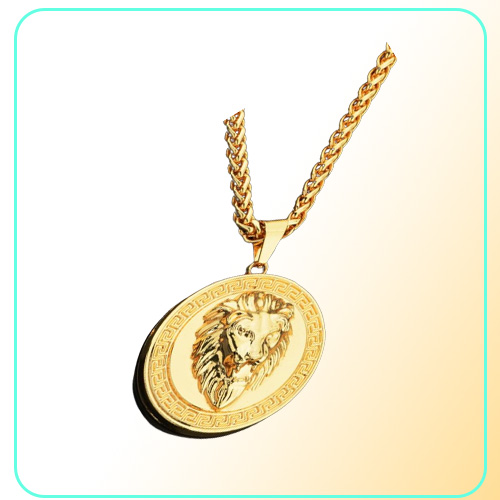 Retail HipHop Lion Head High Quality pendants franco long necklaces for men bijouterie NE7779006379
