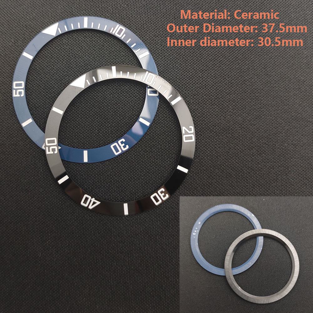 Repair Tools Kits 37.5*30.5mm Luminous Aluminum or Ceramic Bezel Insert Replacement of watch accessories parts 230817