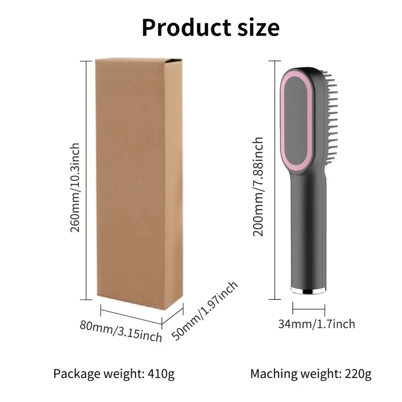 Multifunctional Beard Straightening Comb Ionic Hair Straightener Brush