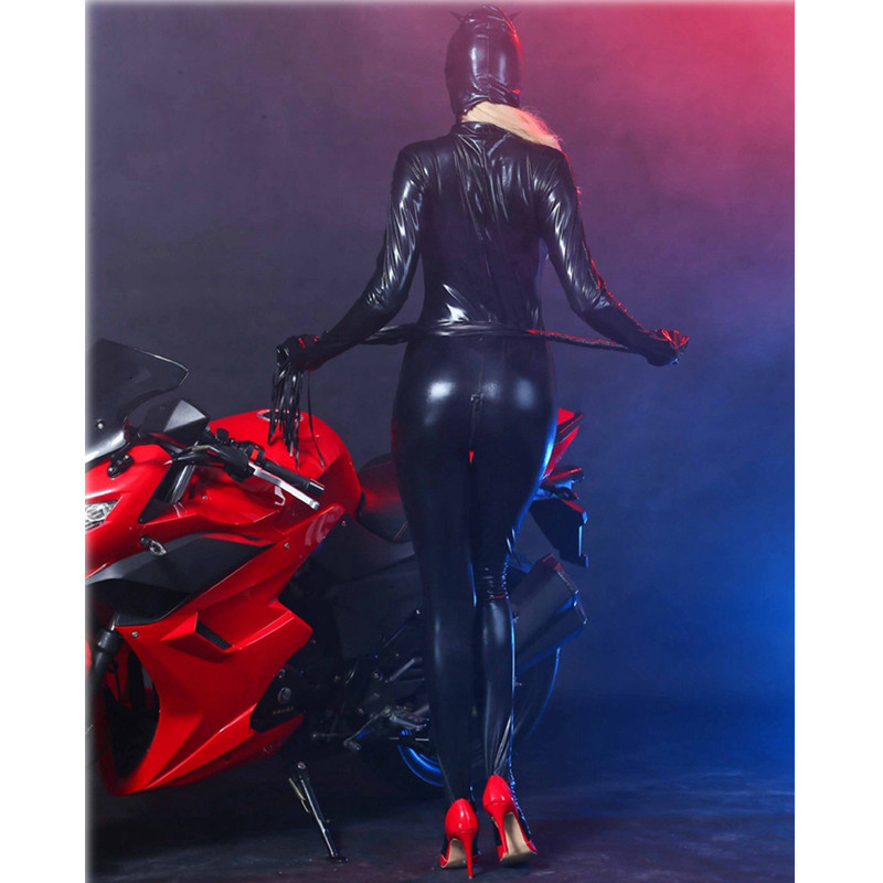Sexy Set Latex Catsuit Faux Leather Cat Women Jumpsuit Stretch PVC Bodysuit Lingerie gay fetish Costume body sexy erotic suit 230817 - view 7