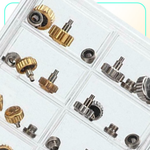 40PCS Watch Crowns Watch Waterproof Replacement Assorted Repair Tools with Box