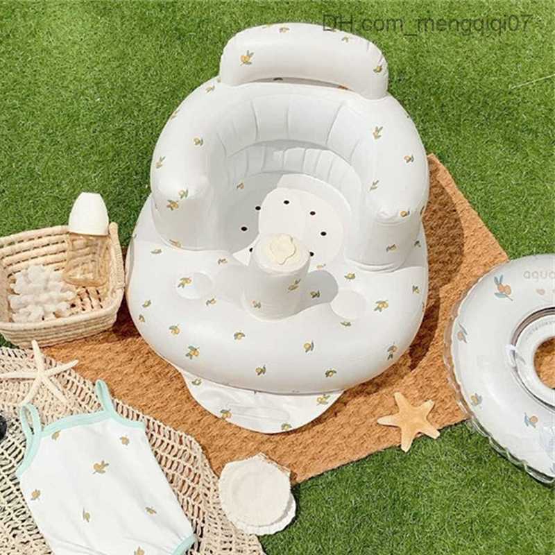 Bathing Tubs Seats Baby inflatable PVC sofa chair cartoon bear flower portable bathtub swimming pool children's seat travel amusement pool toys Z