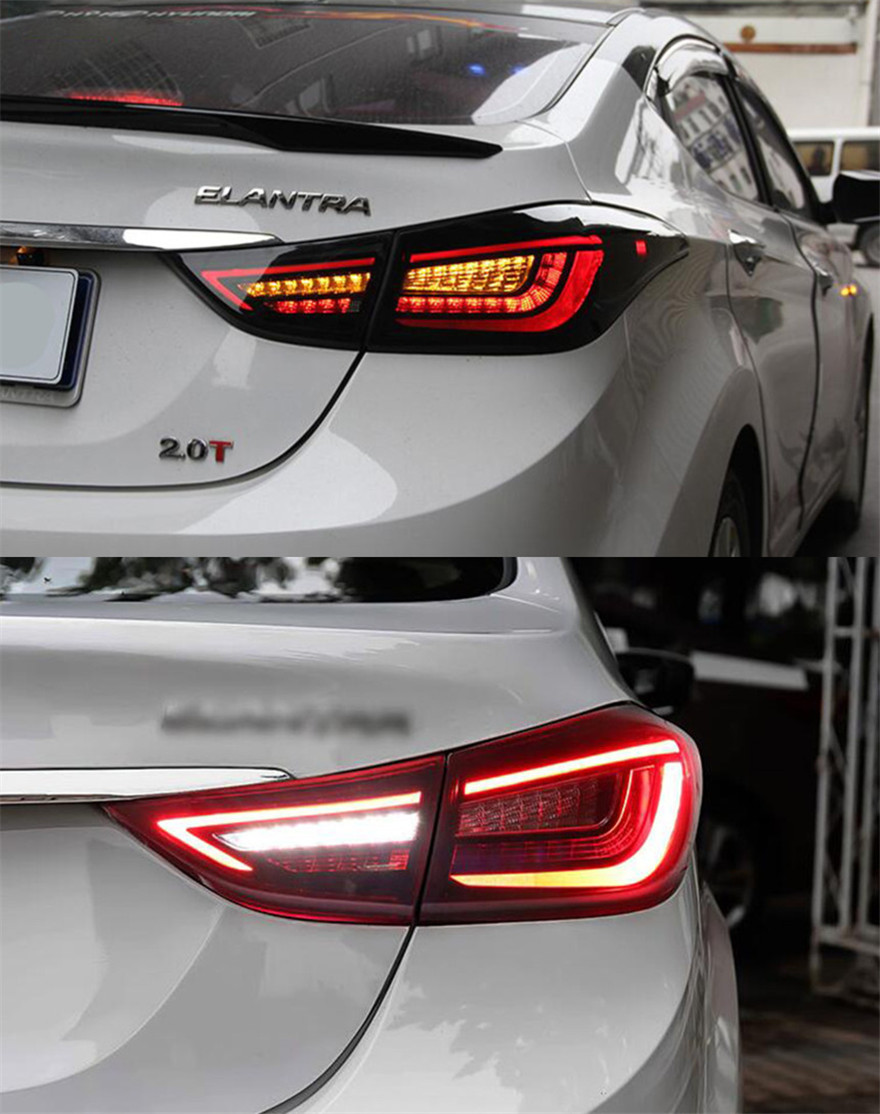 Car Tail Lights For Hyundai Elantra Taillight 20 11-20 16 LED Tail Lamp+Turn Signal+Brake+Reverse LED Light