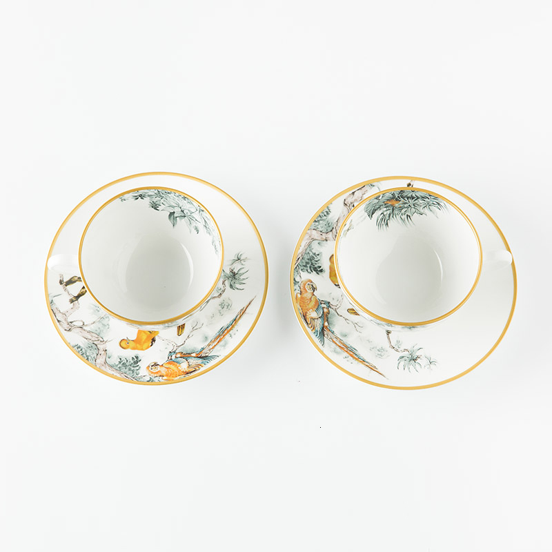 Mugs Bone China Phnom Penh Ceramic afternoon tea Cup Creative Coffee Saucer Set Dish Pull Flower 230817