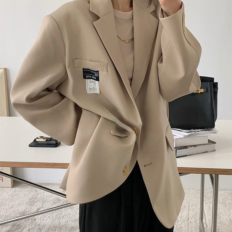 Womens Suits Blazers Women Spring Autumn Korean Style Elegant Soft Leisure Single Breasted Allmatch Solid Female Trendy Simple Office 230817