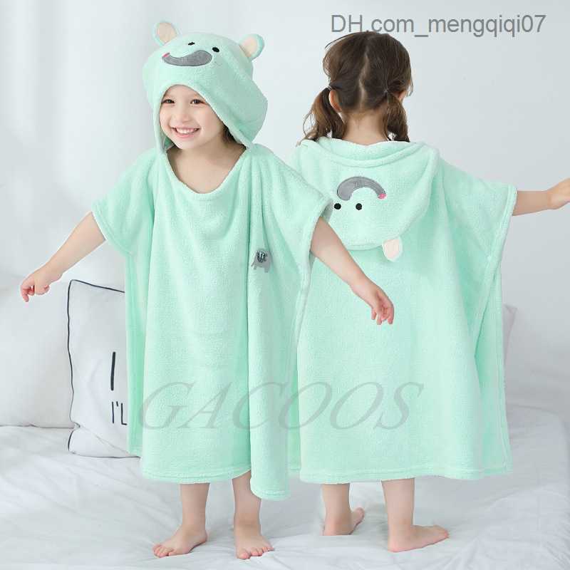 Towels Robes Baby Bath Towel Hooded Elephant Velvet Towel Boy Newborn Baby Bath Towel Super Soft Sleep Swaddle Packaging Blanket Baby Clothing Z230819