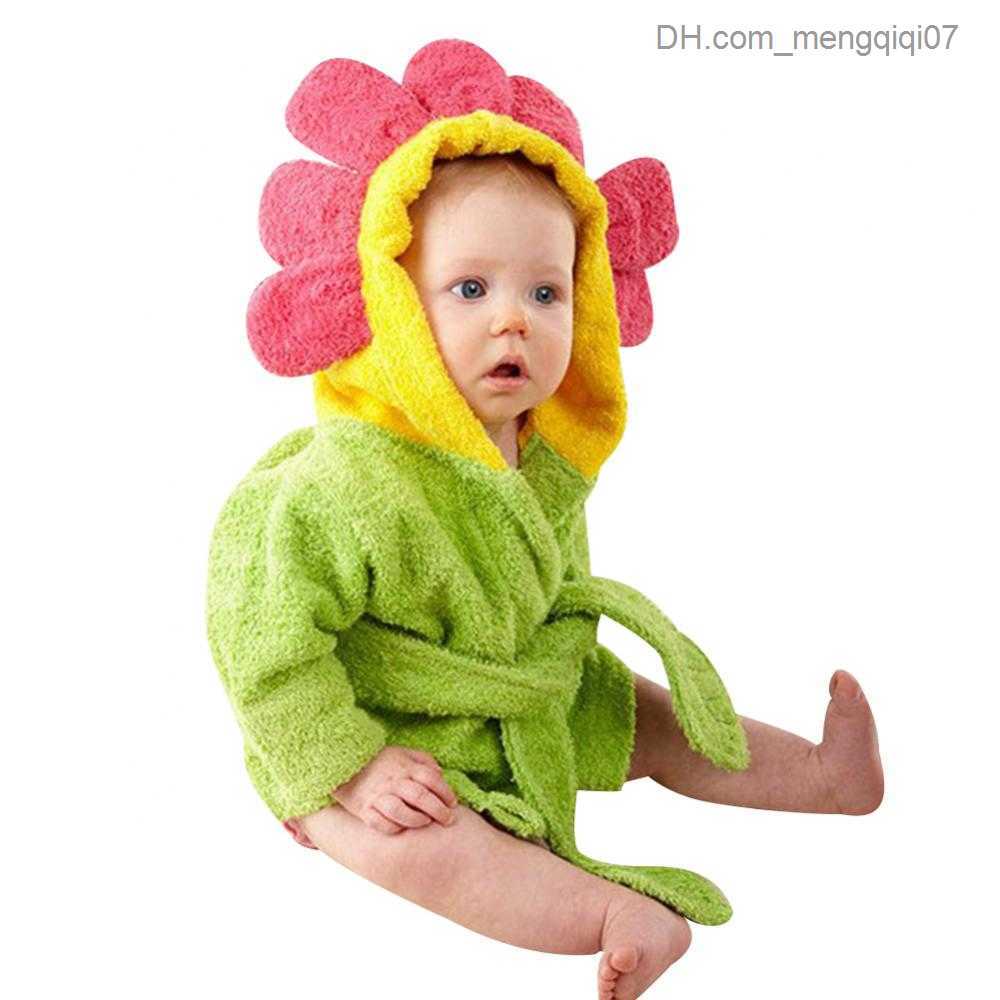 Towels Robes Cute Baby Girl Cartoon Hoodie Baby Bath Towel Cute Winter Baby Clothing Pajamas Z230819