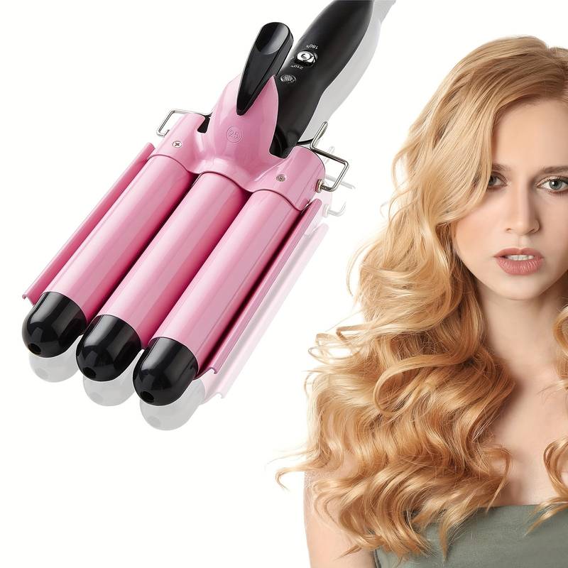 Curling Iron Temperature Adjustable Ceramic Big Waves Adjustable 25mm Hair Waver Curling Iron For Long Or Short Hair Heat Up Quickly Last Long Waver I