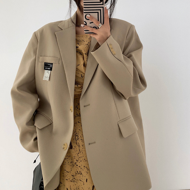 Womens Suits Blazers Women Spring Autumn Korean Style Elegant Soft Leisure Single Breasted Allmatch Solid Female Trendy Simple Office 230817