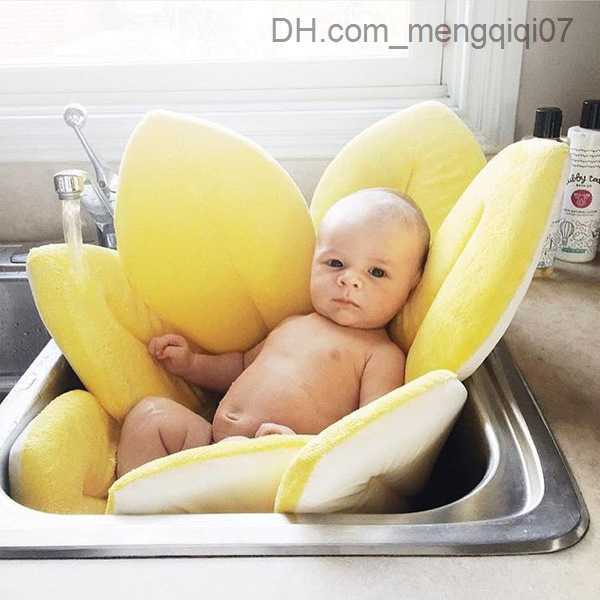 Bathing Tubs Seats Anti slip flower baby bathtub folding lotus baby safety bathtub support pad baby bathtub pad Z230818