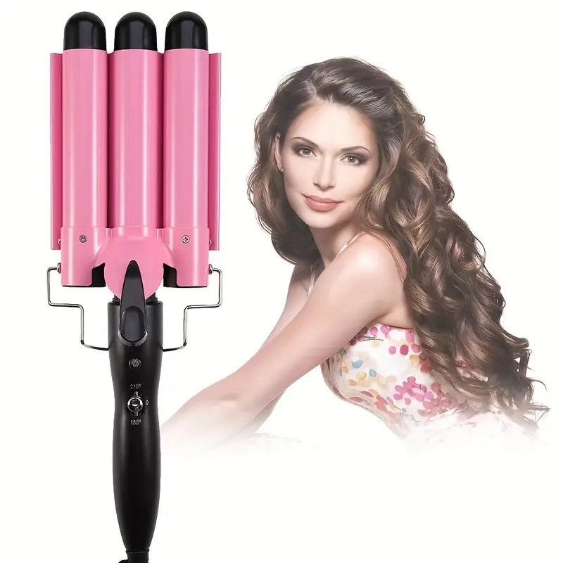 25mm Professional Three Barrel Curling Iron Wand Electric Ceramic Wand Curling Iron Hair Styling Tool