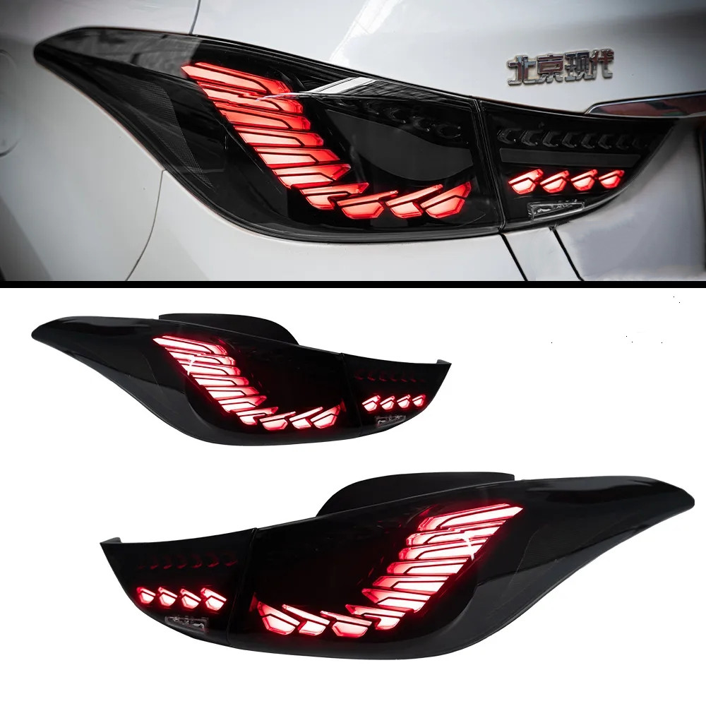 Car Taillight For Hyundai Elantra 20 11-20 16 Taillights Rear Lamp LED Turn Signal Lights Brake Reverse Accessory
