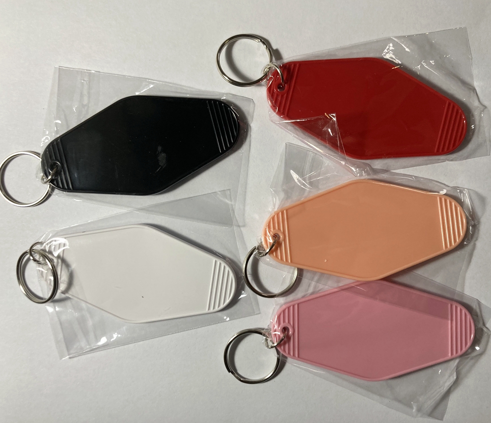Blank DIY Custom Logo ABS Plastics Hotel Motel Movie Key Chains Tag Pendant Keychain Keyring Cafe Mail Box Gifts