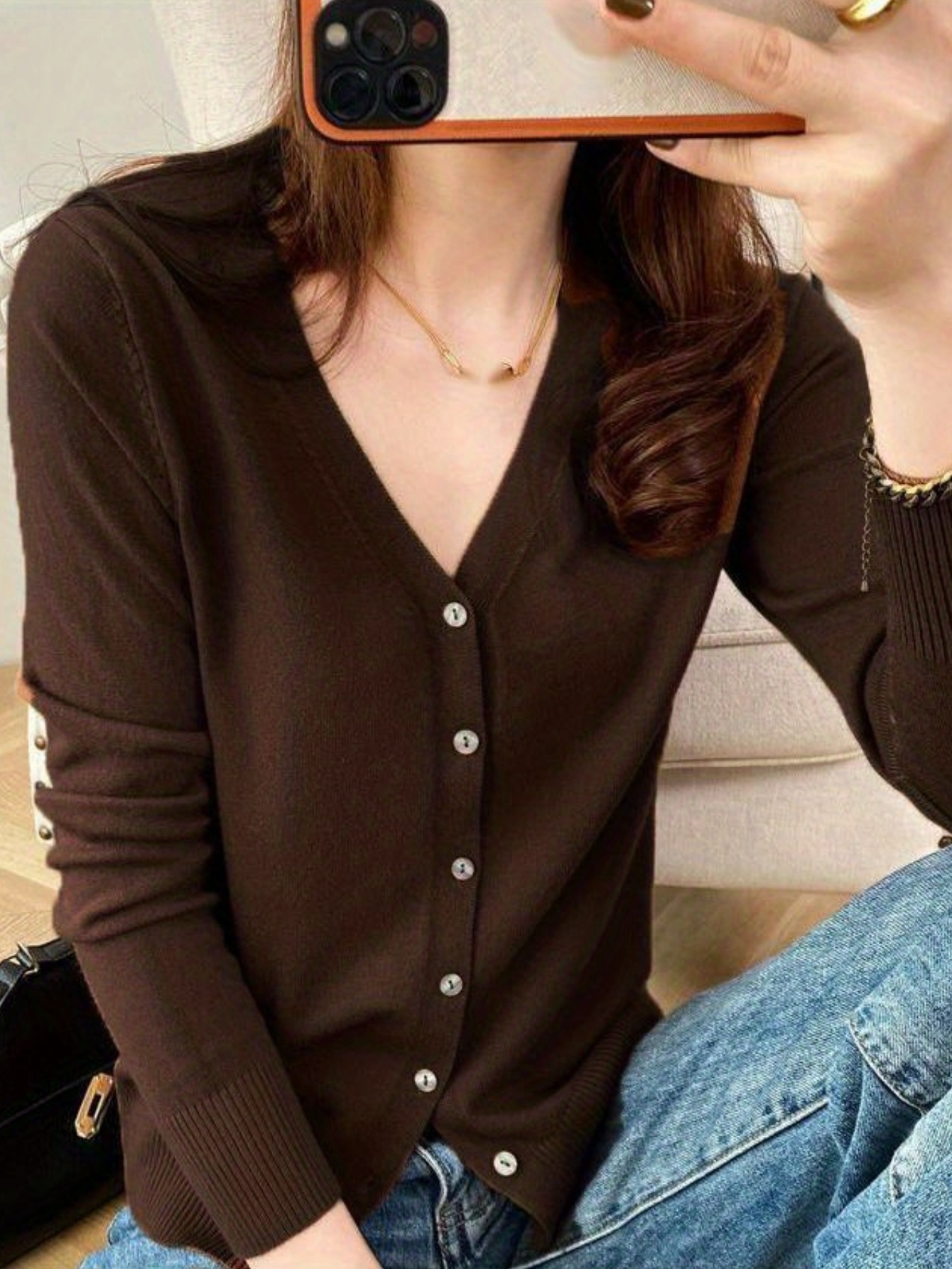 Womens Knits Tees Autumn Women Cardigans Single Breasted Knitwears Vneck Solid Knitted Sweater Slim Female White Casual Outerwear Coats 230818