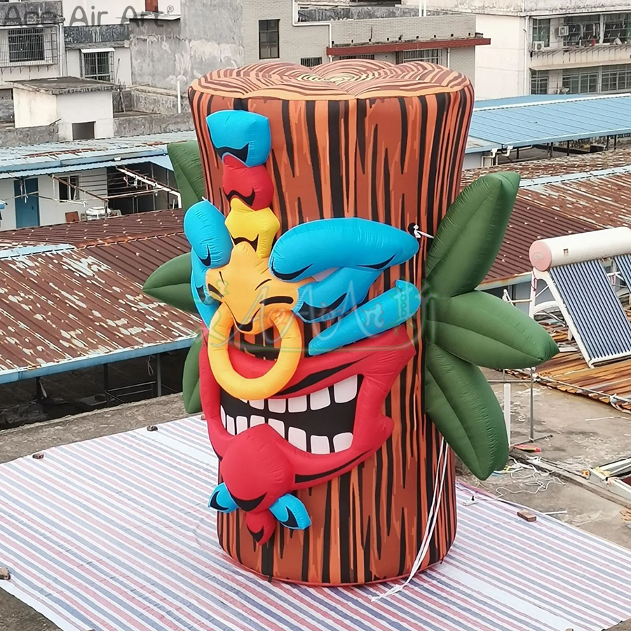 Multi-Style Inflatable Tiki Stump Tiki Statue Model 3D Face with Free Air Blower for Party Decoration or Carnival