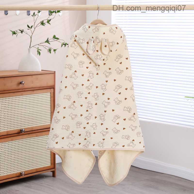 Towels Robes Fine linen baby bath towel with hood bear rabbit children's bathtub baby bathtub baby bathtub and shower product newborn blanket 70 