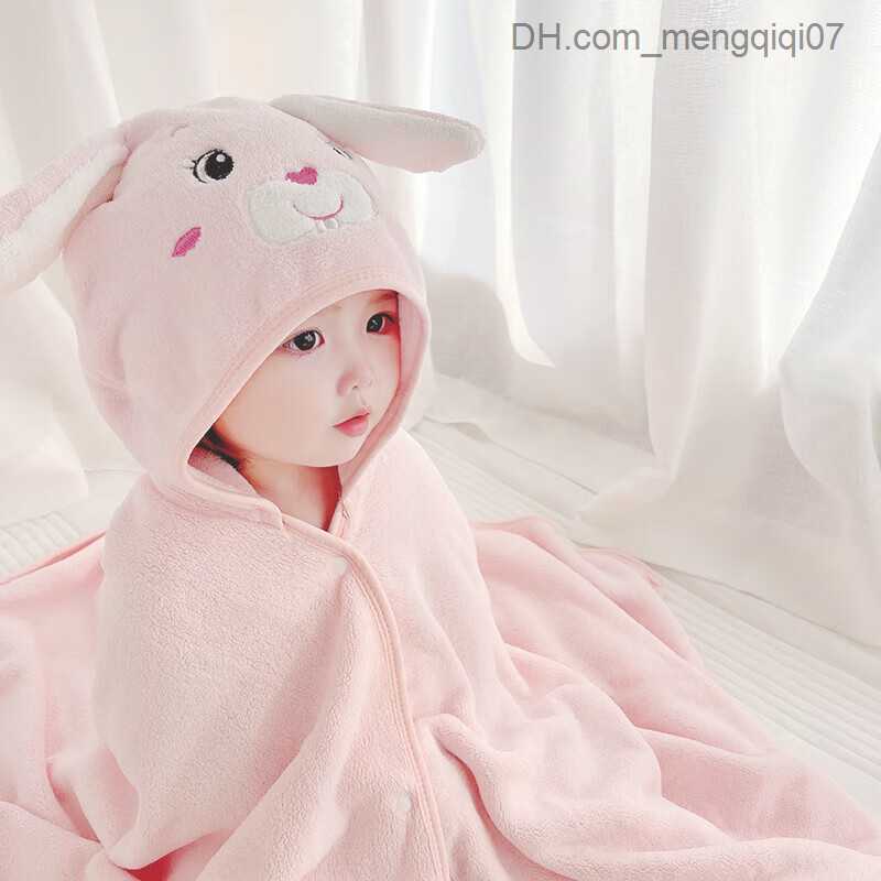 Towels Robes Baby shower towel baby shower towel coral velvet hooded cape soft and absorbent quick drying baby shower towel Z230819