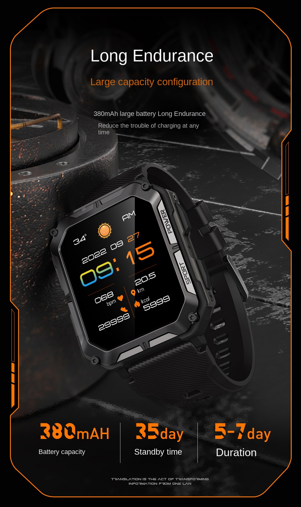 Smart Exercise Watch C20Pro - Includes Reminders for Health Info via Bluetooth Connectivity
