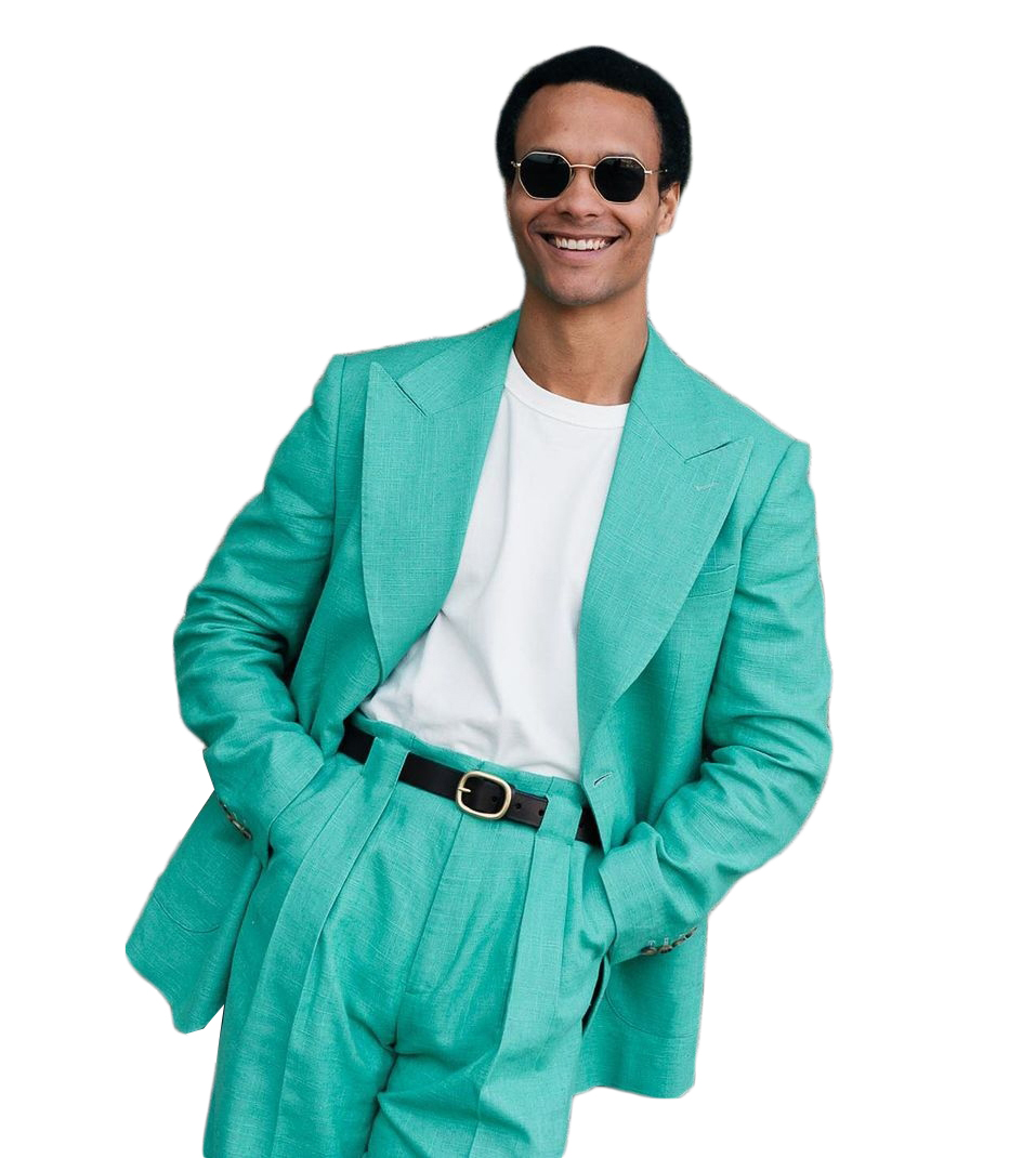 New Fashion Men Suit For Wedding Peaked Lapel Groom Wear Slim Fit Tuxedos Custom Made 2 Pcs Jacket Pants Terno Masculino