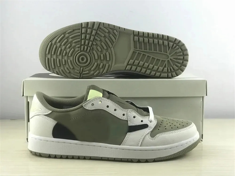 Jumpman Basketball 1 Shoes Low Ts Golf Olive SP OG Men/Women Sport Sneaker With Original Box Fast Delivery