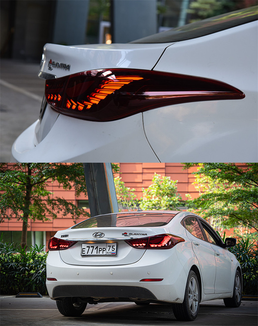 Car Taillight For Hyundai Elantra 20 11-20 16 Taillights Rear Lamp LED Turn Signal Lights Brake Reverse Accessory