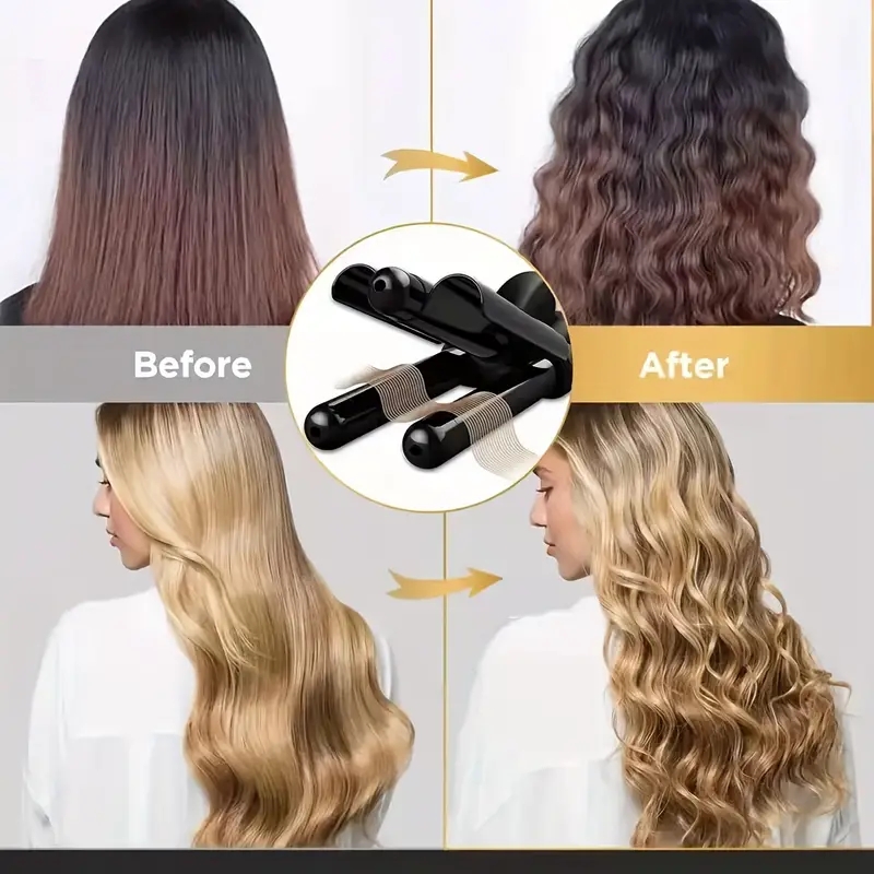 3 Barrel Curling Iron Wand, 25mm Hair Crimper With Adjustable Temperature Setting, Hair Waver ,Fast Heating, Waves Curling Iron With Two Temperature C