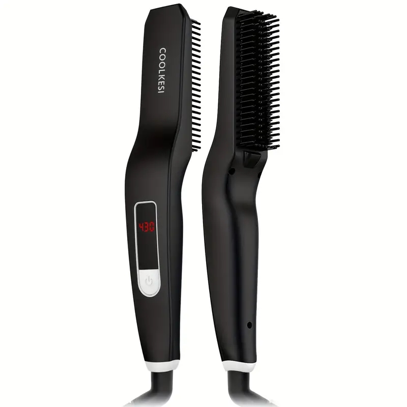 Ionic Hair Beard Straightener Comb Anti-Scald Ceramic Heated Beard Brush Portable Beard Straightening Comb With 6 Adjustable Temperature Setting