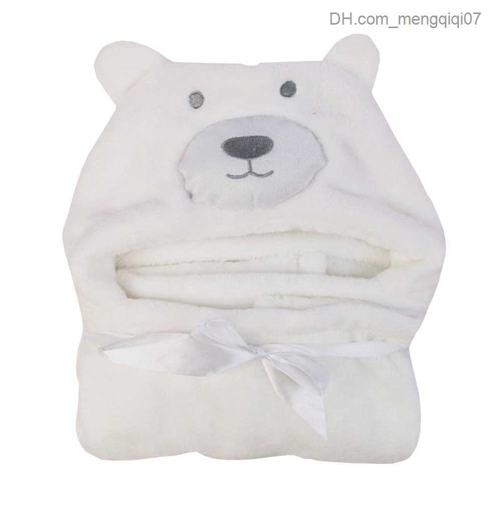 Towels Robes 100cm bear shaped baby hoodie bathroom soft baby newborn towel giraffe towel felt baby bath towel cartoon pattern towel Z230819
