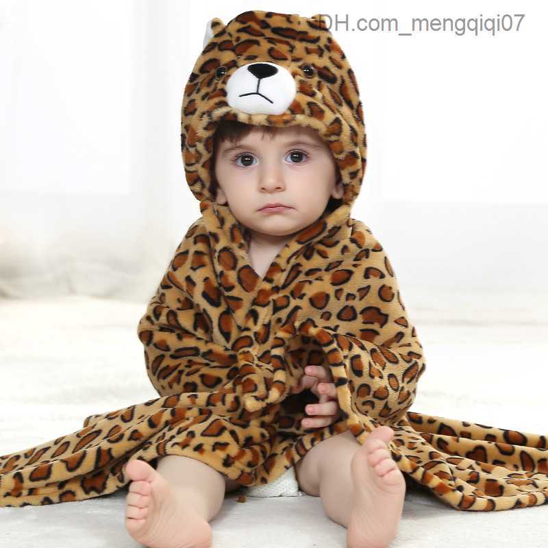 Towels Robes Soft baby blanket towel animal leopard duck sewn shape pajamas bath towel baby hoodie pajamas Z230819
