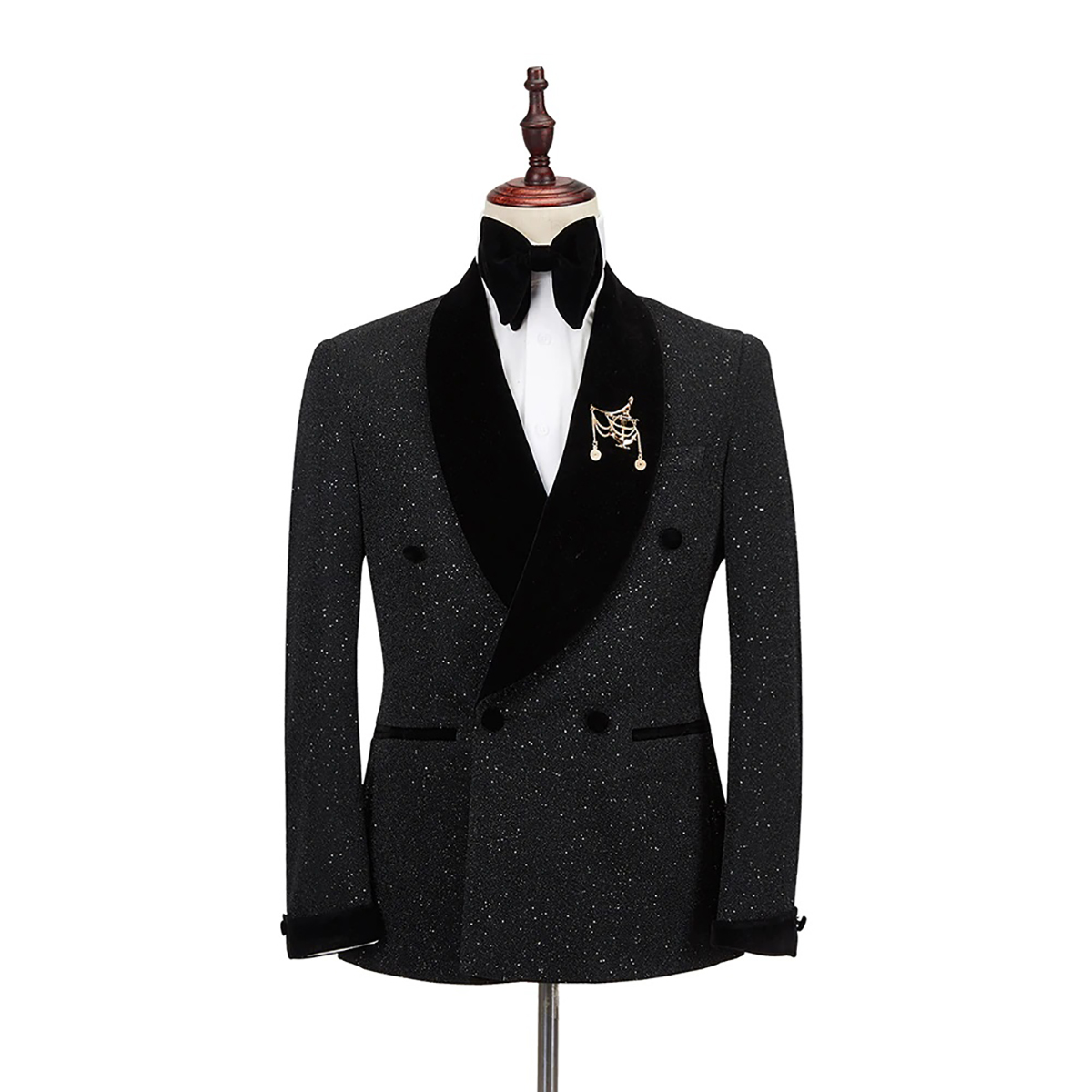 Sparkly Fashion Men's Suit Blazer Shawl Lapel Tuxedos Slim Fit Groom Wear For Wedding Prom Evening Party Only Jacket Customize