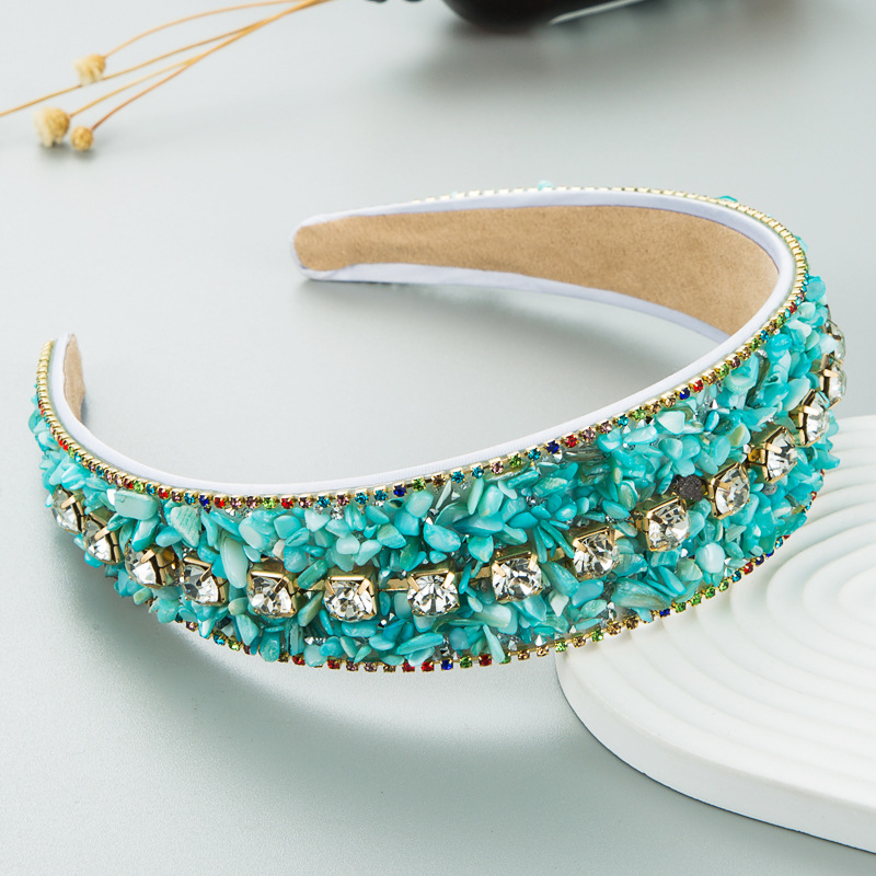 Fashion Headband Baroque Hair Hoop Colored Turquoise Head Bands FG1014