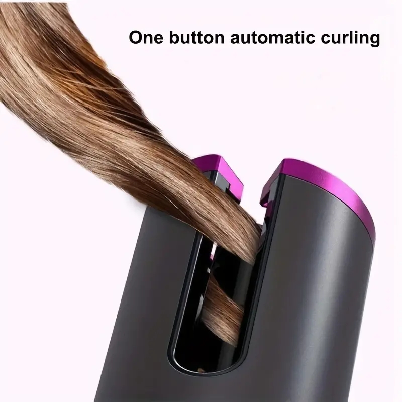 Rechargeable Ceramic Hair Curler - Wireless Auto Rotary Hair Curler for Women - Portable and Easy to Use