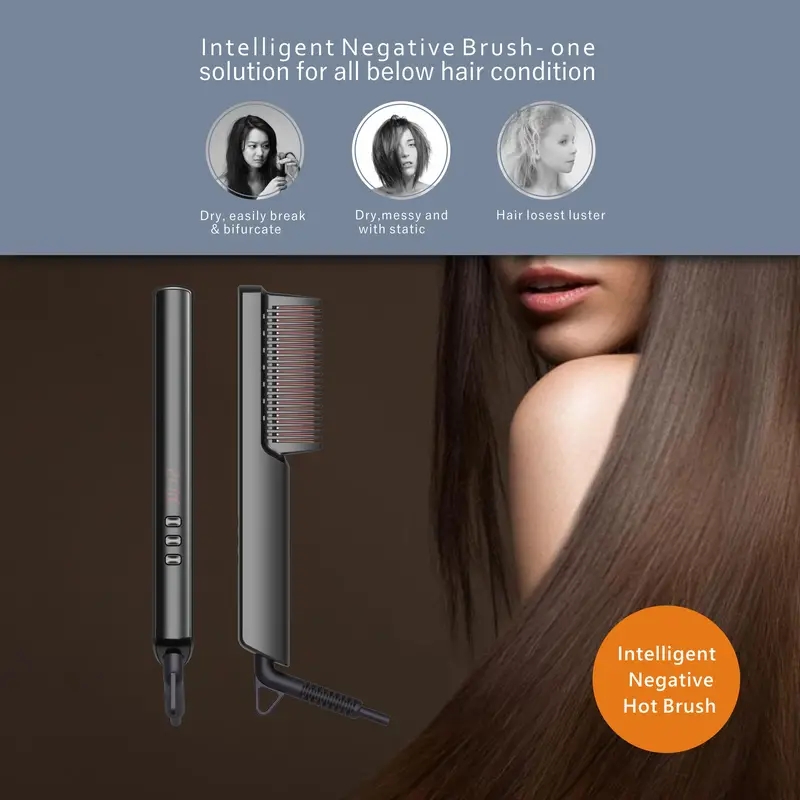 Hair Straight Comb Beard Comb Electric Beard Straightening Comb With Six Speed Temperature Digital Temperature Display
