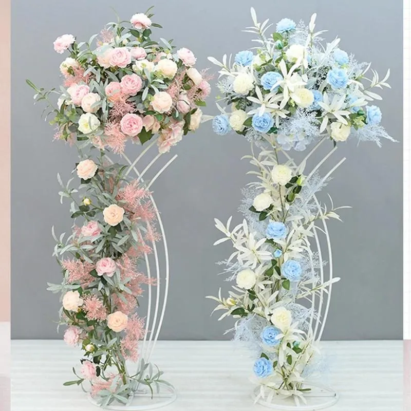 Party Decoration 1PCS Flower Vase Floor Vases Column Stand Metal Road Lead Wedding Centerpiece Geometric Pot Table Rack For HomeZZ