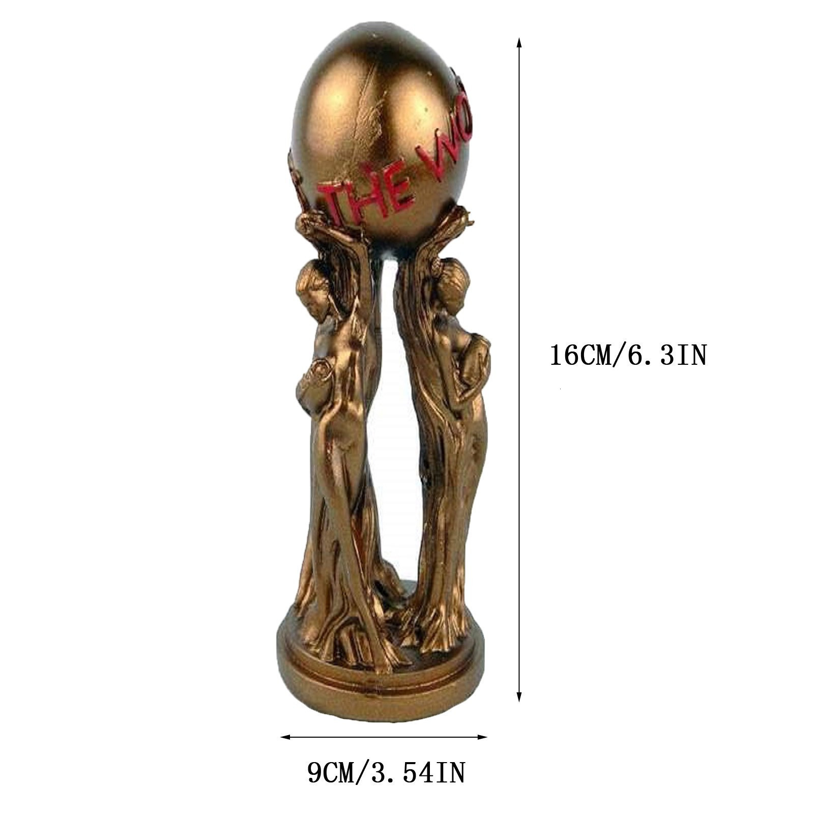 Decorative Objects Figurines The World Is Yours Statue Resin Champion Sculpture Trophy Office Home Decor for Birthdays Graduations HouseWarming 230818