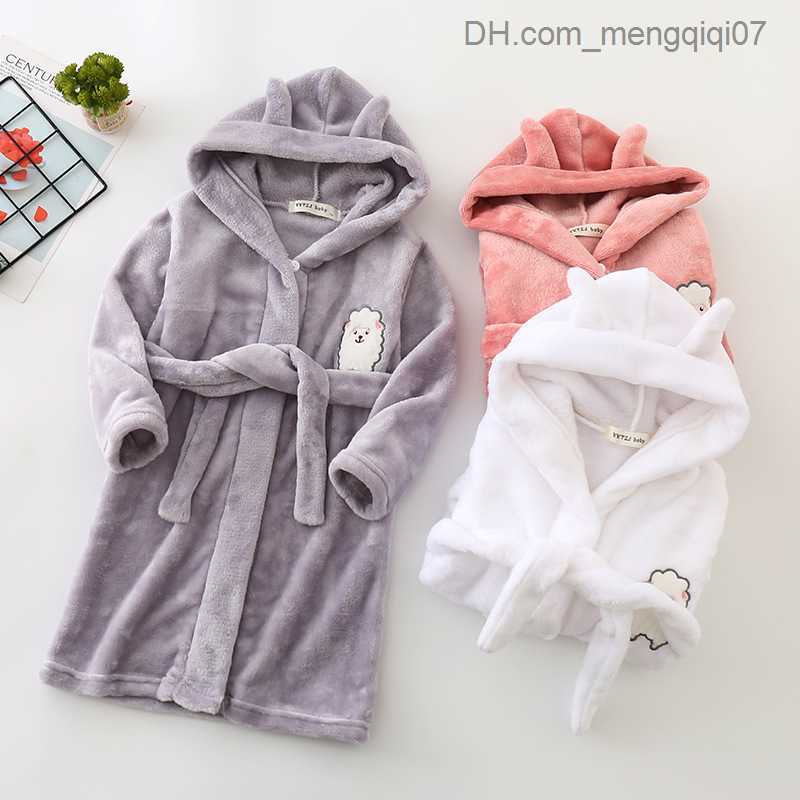 Towels Robes Winter Children's Bathroom Cartoon Baby Bath Towel Rabbit Panda Animal Hooded Towel Children's Pajamas Boys Girls' Bath To