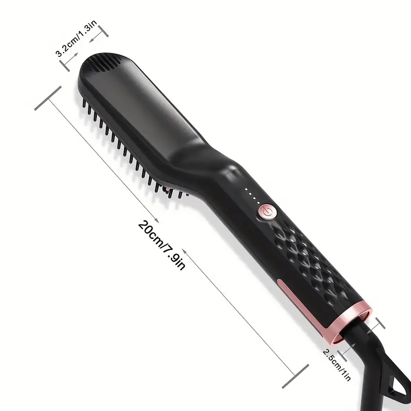 Portable Ionic Beard Straightener for Men - Fast Heated Hair Straightening Brush for Men's Hair Styling